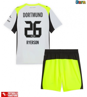 Borussia Dortmund Julian Ryerson #26 Bortatröja Barn 2025-26 Kortärmad (+ Korta byxor)